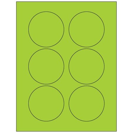 Bsc Preferred 3'' Fluorescent Green Circle Laser Labels, 600PK BUY00021593